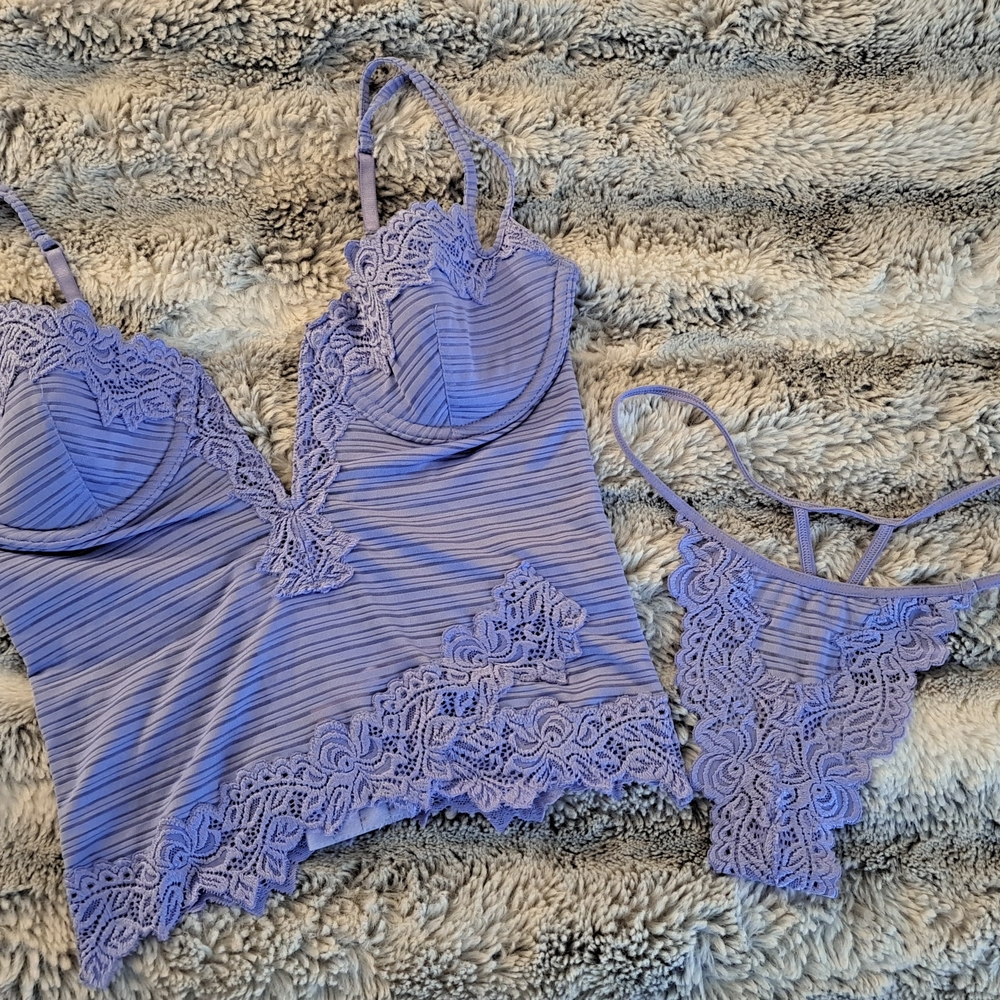 90s Vintage Corset Top And Matching Thong